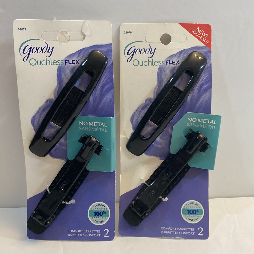 Goody Ouchless Flex Large Hair Clips Barrettes Black
